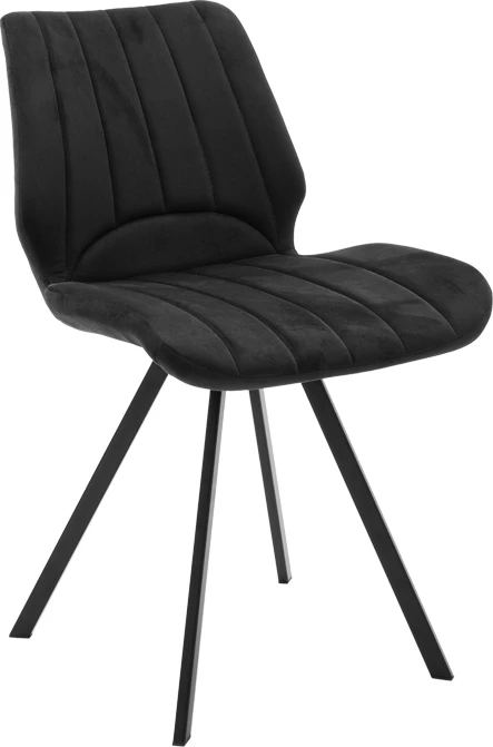 Set tavoline me karrige Sabia-Gustas, sipërfaqe guri të sinteruar, e zezë-antracit, 120x60x75cm