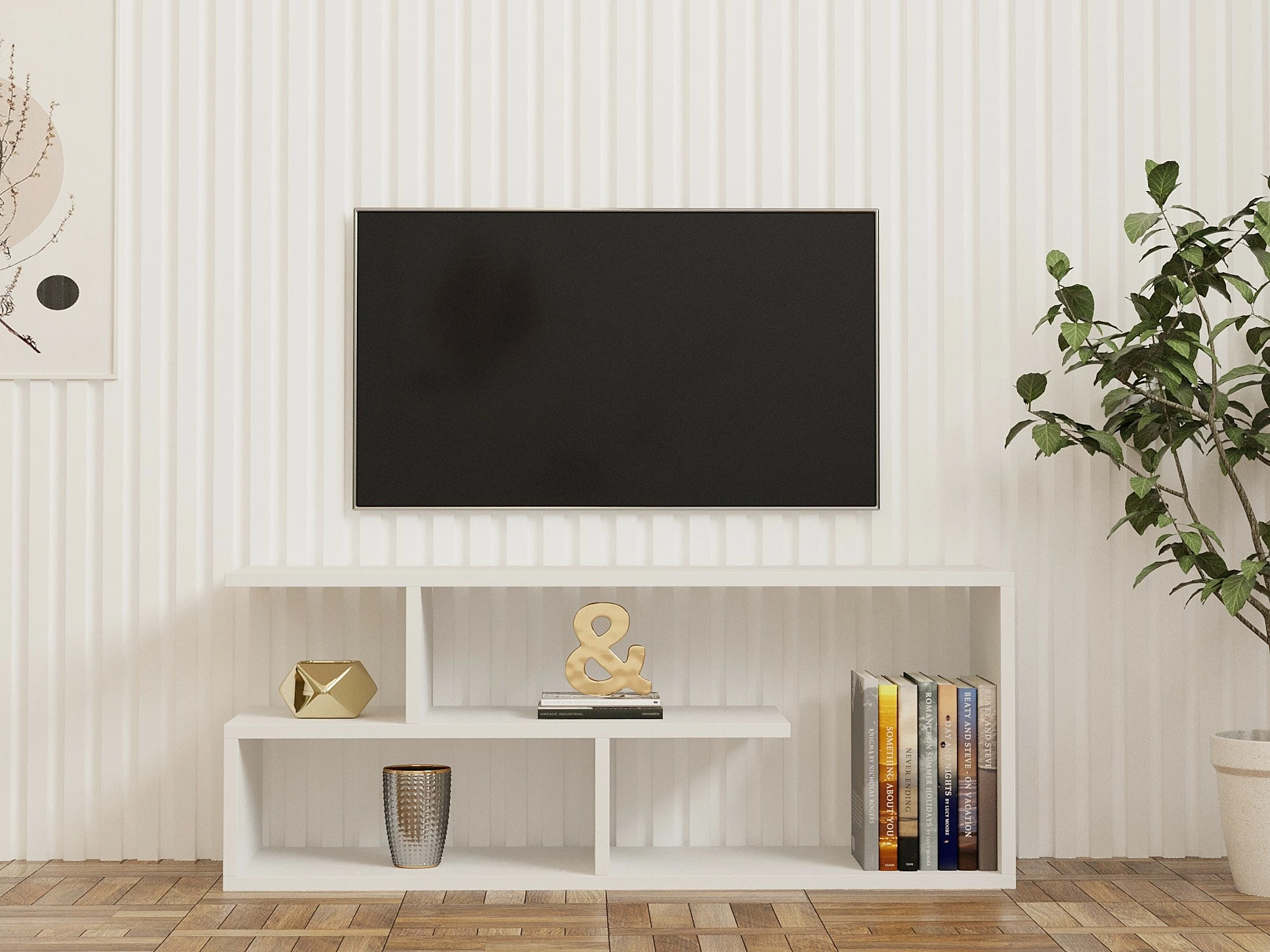 Komodë TV Hanah Home, Cafu, e bardhë