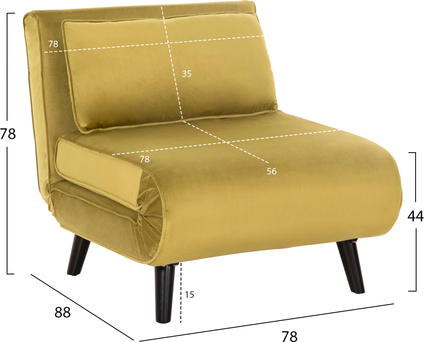 Fotele kadife BRAXTON FH8425.23, 78x88x78Hcm, e gjelbër