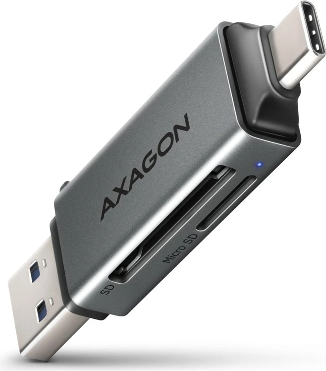 Lexues kartelash AXAGON CRE-DAC, USB 3.2 Gen 1, Type-C + Type-A, Gri
