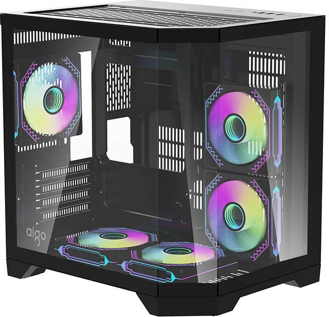 Kasë Darkflash FT350 me 5 ventilatorë ARGB, Mini Tower, e zezë