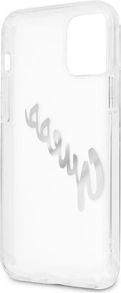 Mbështjellës Guess GUHCP12LKTRSVSI për iPhone 12 Pro Max 6.7", transparent, argjendtë