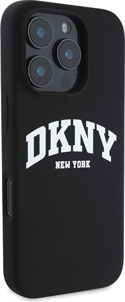Mbështjellës DKNY për iPhone 16 Pro Max, silikon, MagSafe, i zi