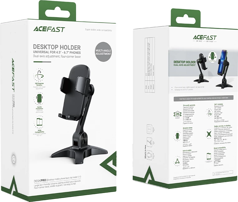 Mbështjellës Acefast E10 për celular, gravitacional, i zi