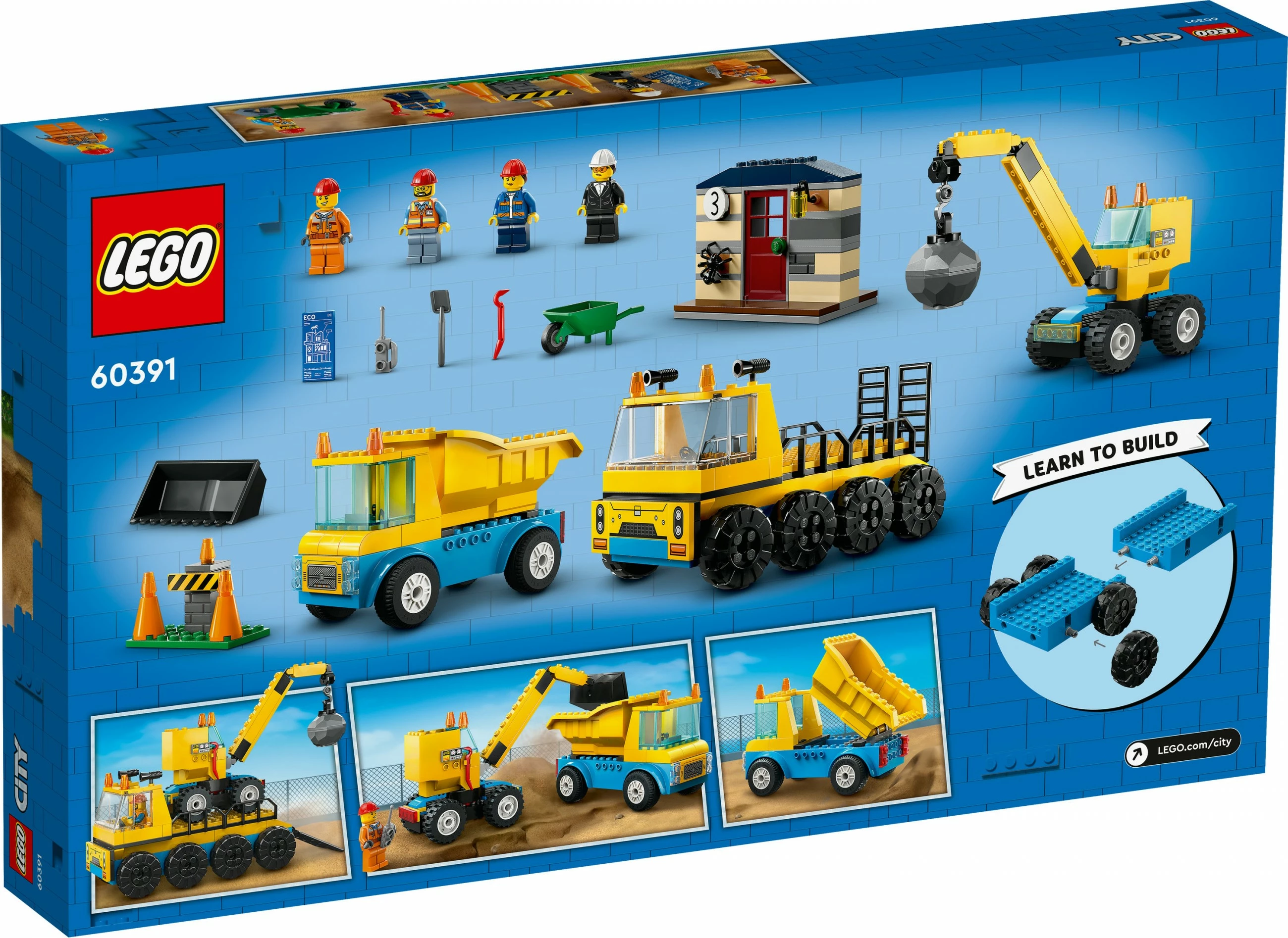 Set ndërtimi LEGO City Kamionë ndërtimi dhe Vinç me Top Demolimi, 235 copë, shumëngjyrësh
