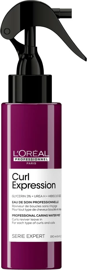 Spruc për flokë kaçurrela L'Oreal Professionnel Serie Expert Curl Expression Caring Water Mist për femra, 190ml