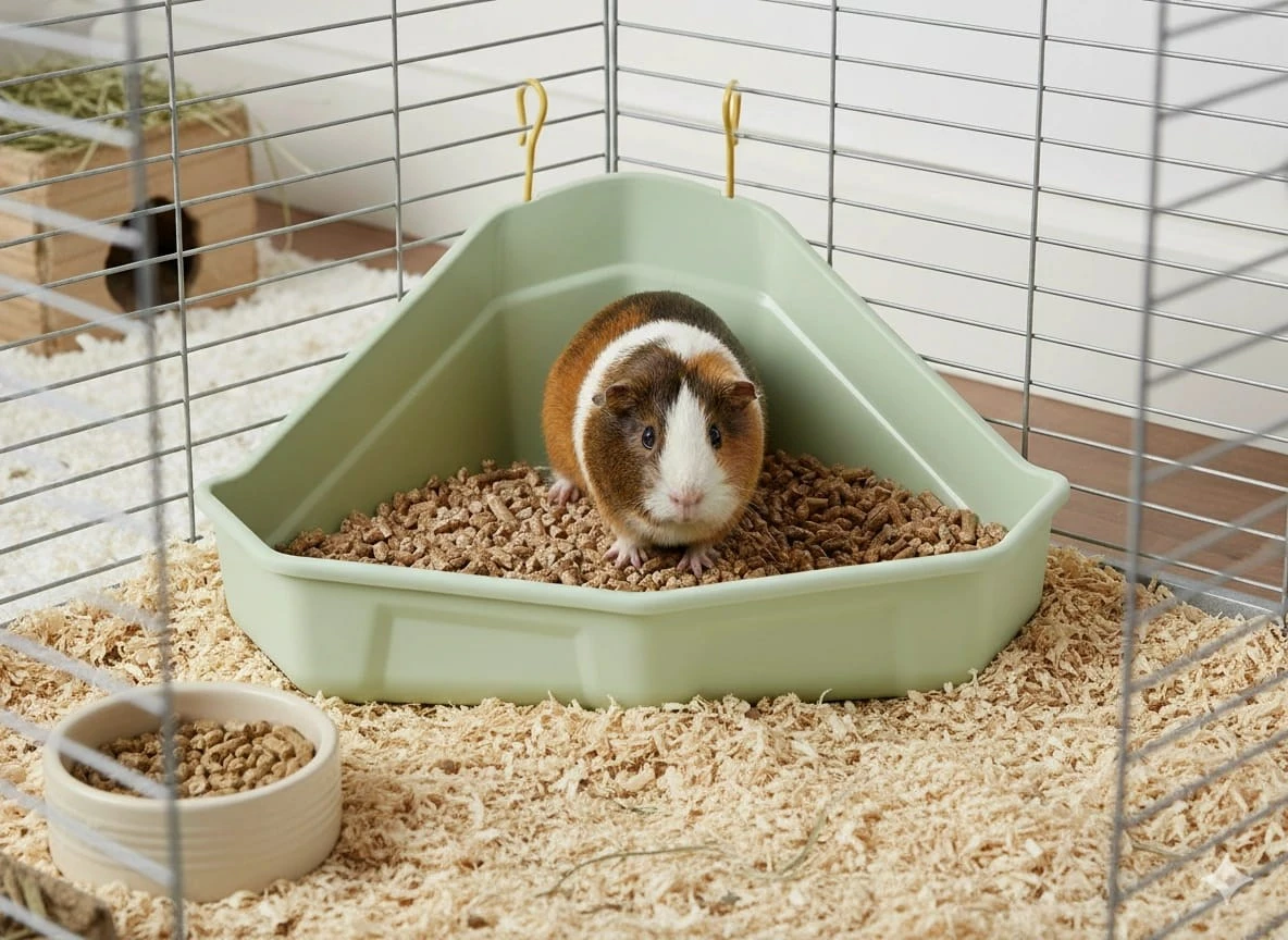 Tualet qoshe për lepur ose kavje ZOLUX Cosy, mikrofibër, gjelbër