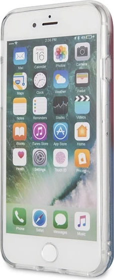 Mbështjellës Guess California Glow in the dark për iPhone 7/8/SE 2020, Kuq