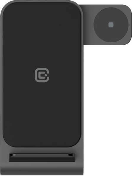 Karikues wireless 3-në-1 CRONG PowerSpot, për telefon, Galaxy Watch dhe kufje TWS, i zi