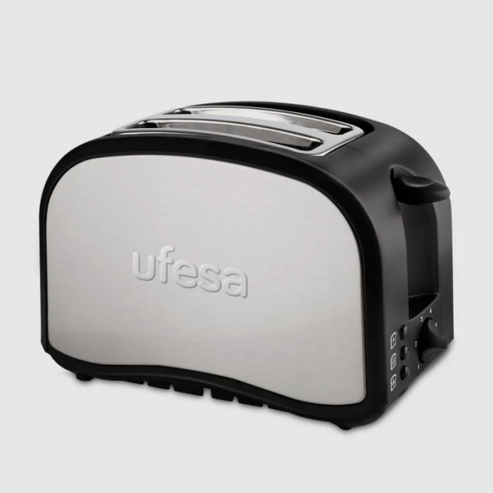 Toster UFESA TT7985, 2 vende, 800 W, argjendtë/zi