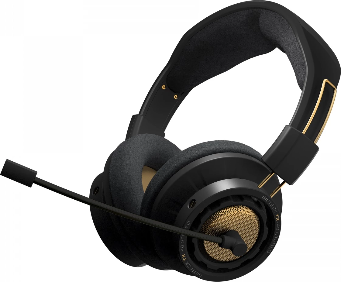 Kufje gaming me kabllo Gioteck TX40S stereo 3.5mm për PS4/Xbox One/PC/Switch, zezë me detaje bronze