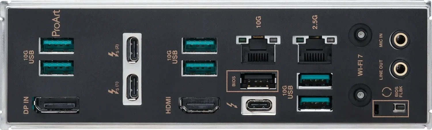 Pllakë amë Asus ProArt Z890-CREATOR WIFI, ATX, DDR5, WiFi 7, 2x LAN (10G + 2.5G), Thunderbolt 5, e zezë me aksente ari