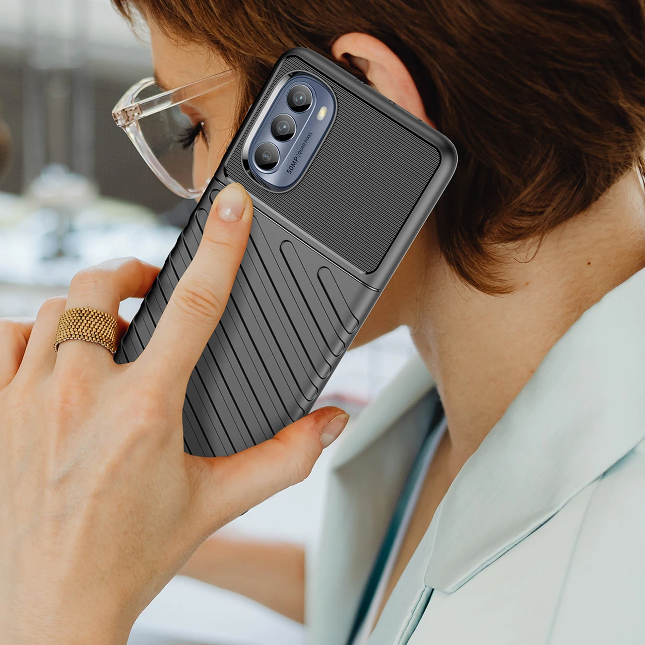 Mbështjellës Hurtel Thunder Case për Motorola Moto G62 5G, TPU, i zi