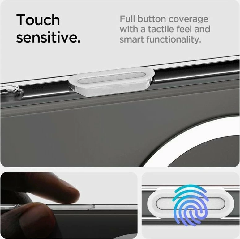 Mbështjellës Spigen Ultra Hybrid T Mag MagSafe për iPhone 16 Pro, TPU/PC, ring magnetik, i bardhë
