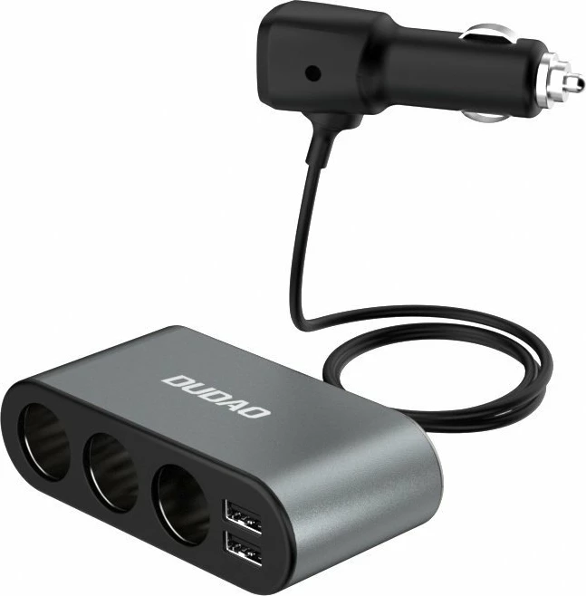 Karikues veture Dudao R1Pro, 2x USB, 3x ndarës çakmaku, i zi