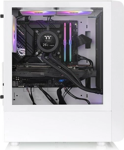 Kasë Thermaltake S200 TG ARGB, Midi Tower, ATX, micro ATX, Mini-ITX, e bardhë