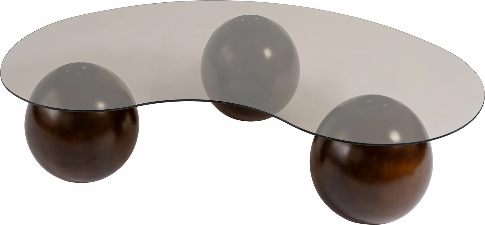 Tavolinë kafeje Skye Decor, sferë, ngjyrë arre dhe bronzi