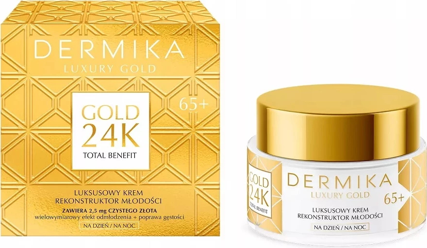 Krem fytyre për femra Dermika Luxury Gold 24K Total Benefit Luxury Rejuvenation Cream 65+, 50ml