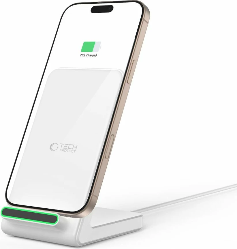 Karikues wireless Tech-Protect QI15W-A40, 15W, i bardhë