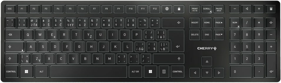 Tastierë Cherry KW 9100 SLIM, Wireless, RF Wireless + Bluetooth, e zezë