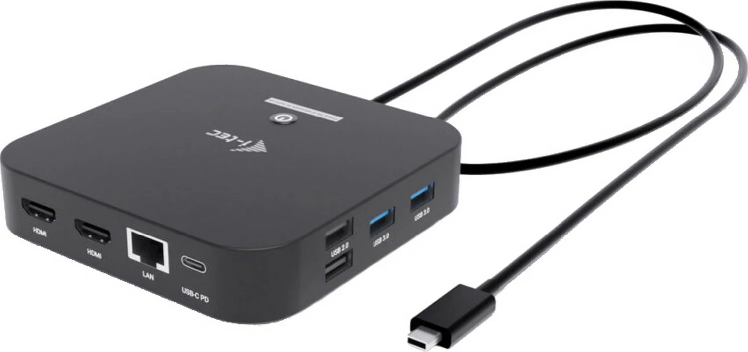 Doking stacion i-tec USB-C Dual HDMI, 2xHDMI 4K 60Hz, 2x USB-C, 4x USB-A, Power Delivery 100W, LAN, Audio, zi