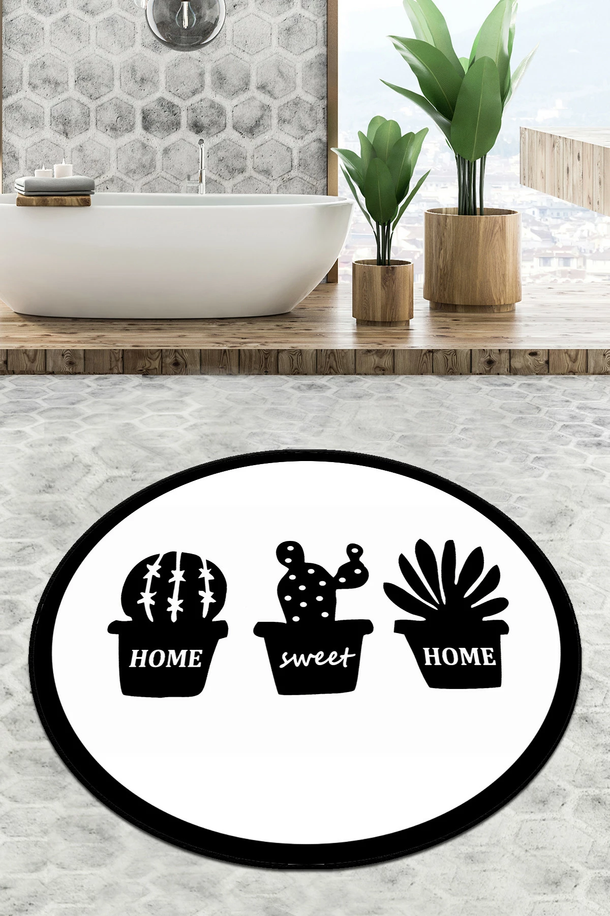 Tapet banjoje Mijölnir, rrethor, dizajn me lule, 200cm