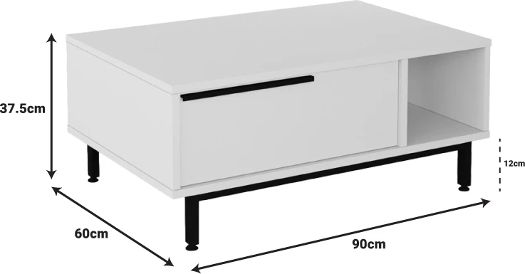 Tavolinë kafeje Frixton, ngjyrë kapuçino, 90x60x37.5cm