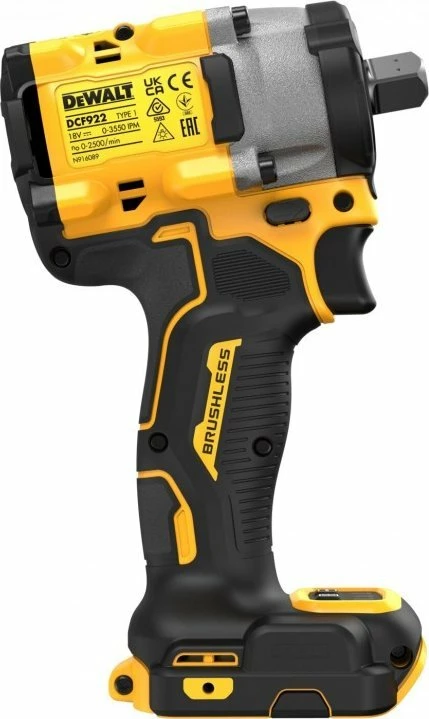 Çelës goditës DeWalt DCF922N 18 V 1/2" 406 Nm Brushless, pa bateri/karikues, verdhë/zi