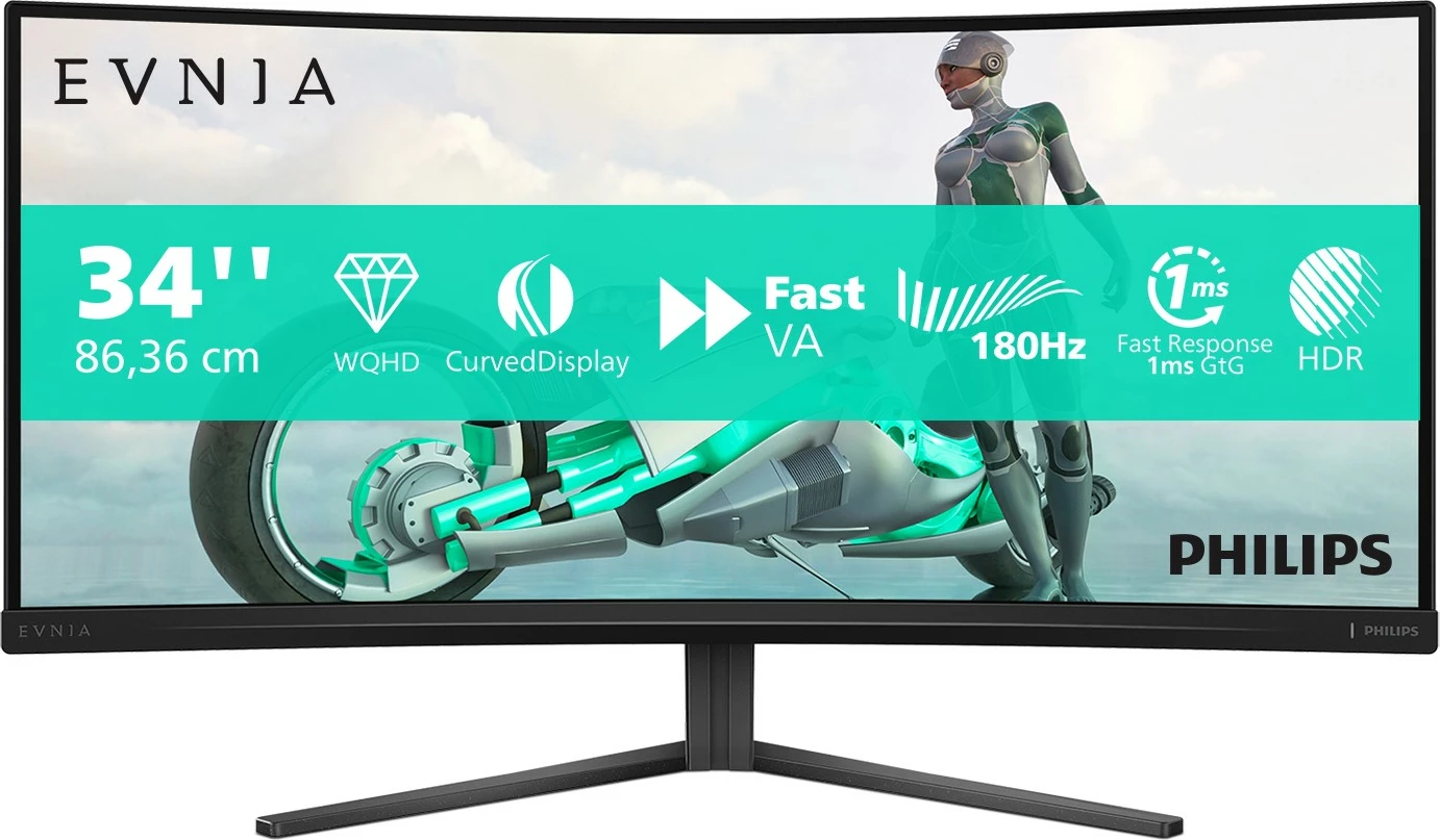 Monitor Philips 34M2C3500L, 34 inç, UltraWide, 3440x1440, Charcoal