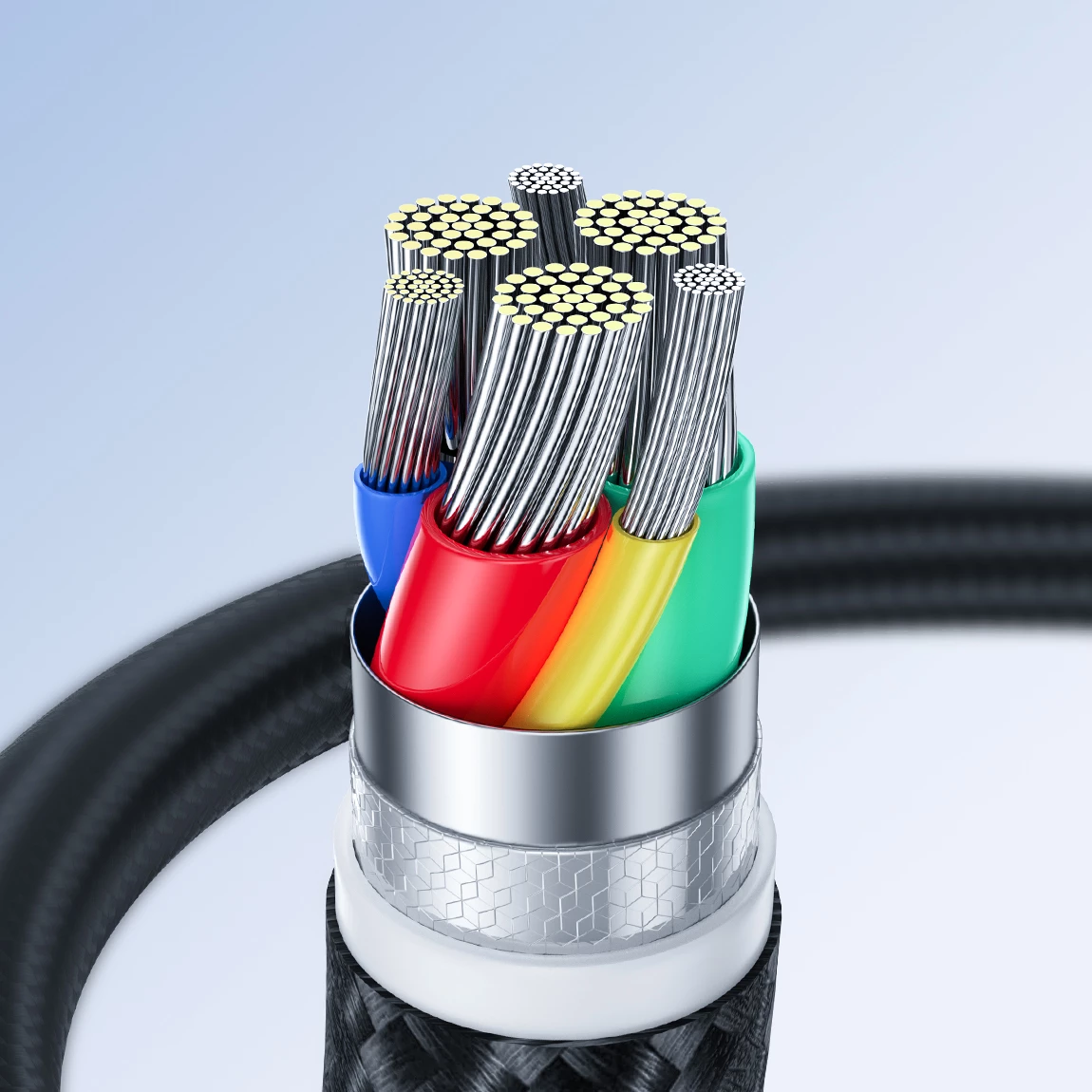 Kabllo USB-C në Lightning, Joyroom, Surpass Series A11 S-CL020A11B, 1.2 m, 20 W, USB 2.0 480 Mbps, gërshet najloni, e zezë