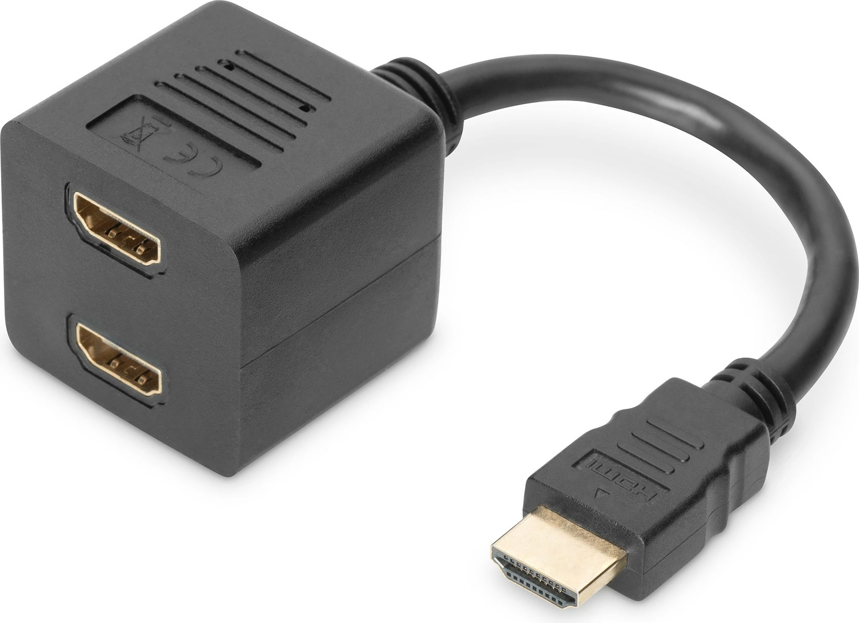 Kabëll HDMI Y-Splitter Digitus, 0.2 m, HDMI Type A, 2 x HDMI Type A, 1920 x 1200, e zezë