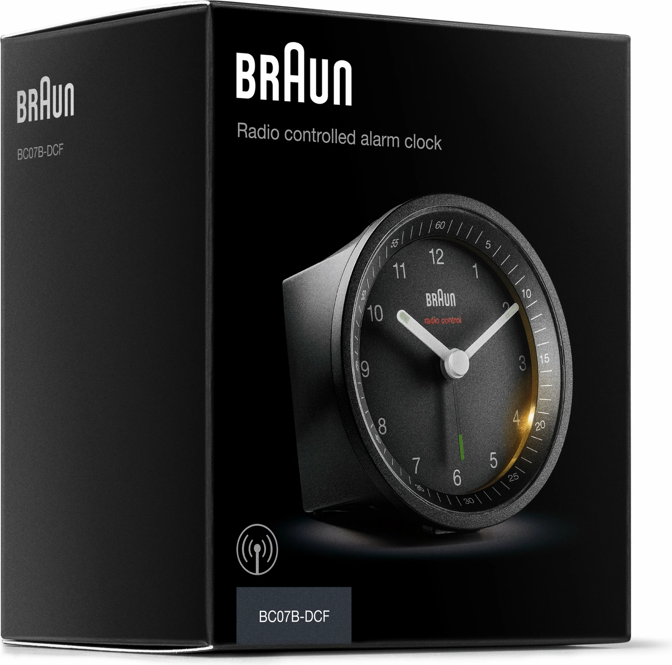 Alarm Braun BC07, quartz, analog, zi, backlight verdhë