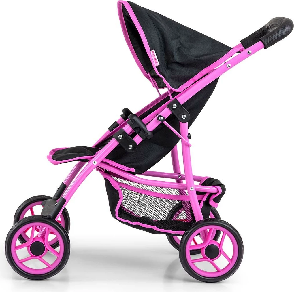 Karrocë lodër për kukulla Milly Mally Natalie Prestige, e zezë/rozë