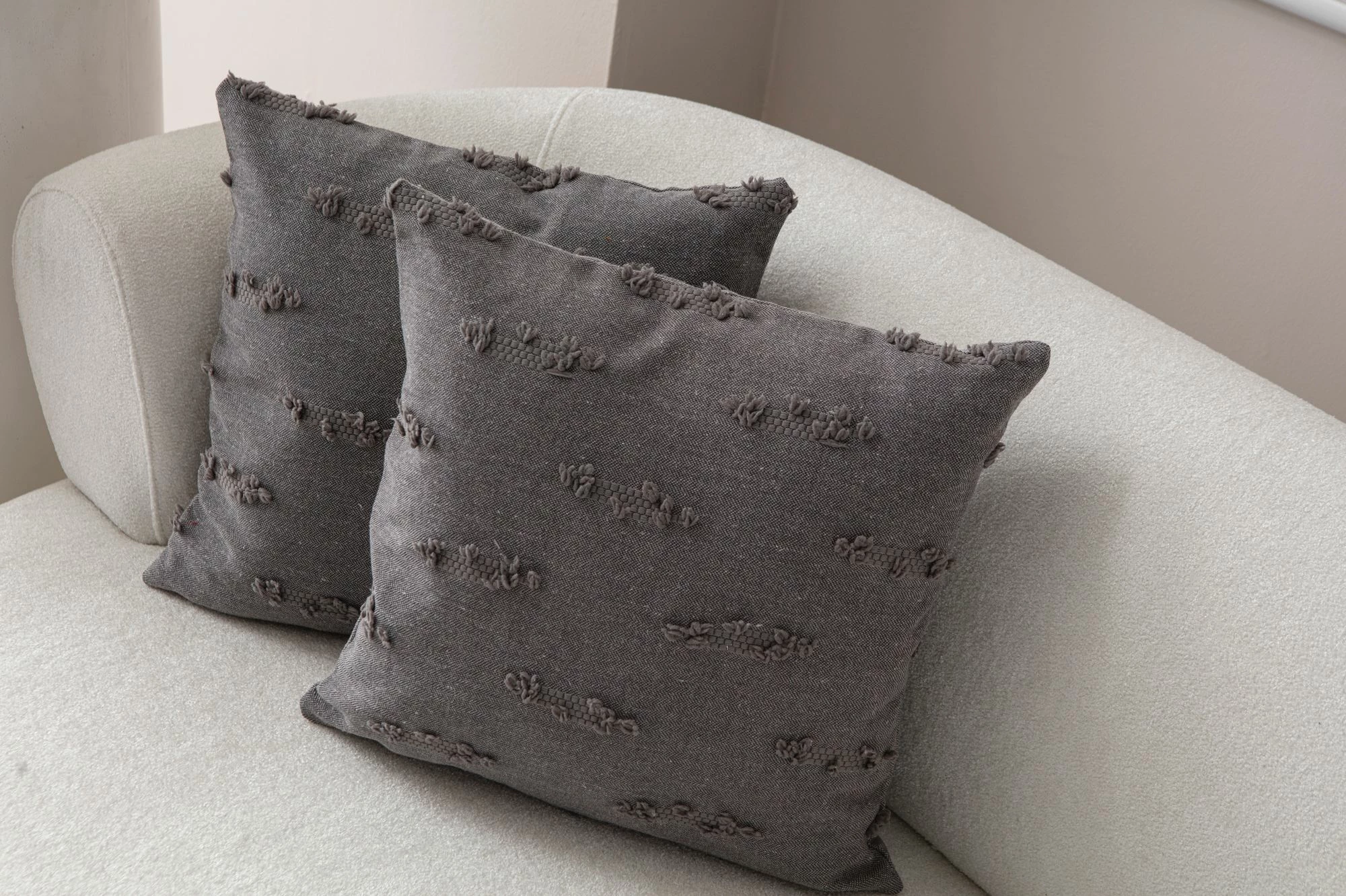 Set mbulesash për jastëkë (2 copë), Evila Originals, Tuffet, ngjyrë gri v6