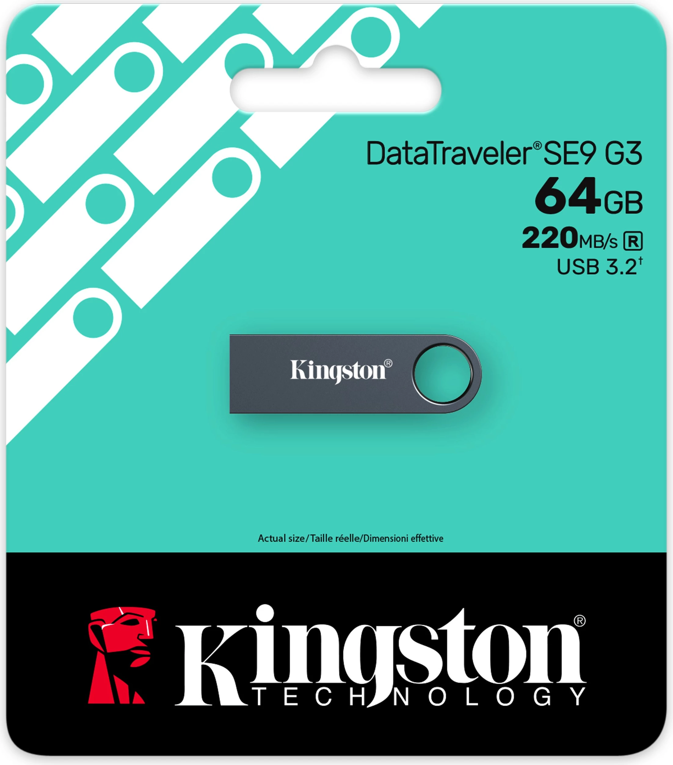 USB Kingston DataTraveler SE9 G3 64GB, USB 3.2, zi