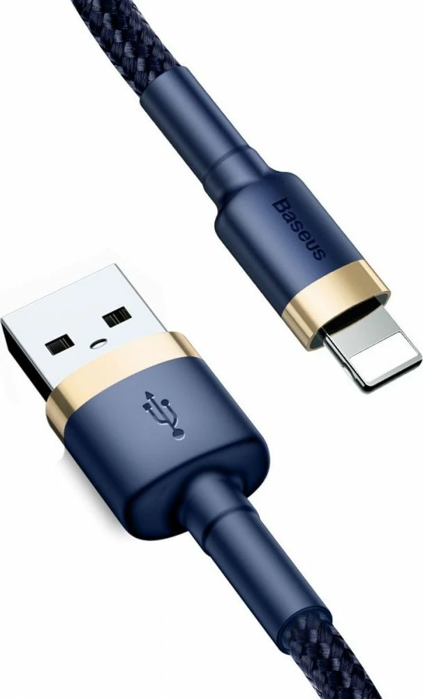 Kabllo Baseus Cafule CALKLF-BV3 USB-A në Lightning 1 m, 2A, USB 2.0, e thurur, blu