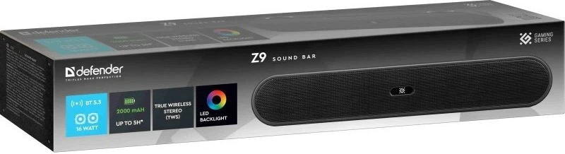 Soundbar Bluetooth Defender Z2, 16 W, LED, USB, E zezë