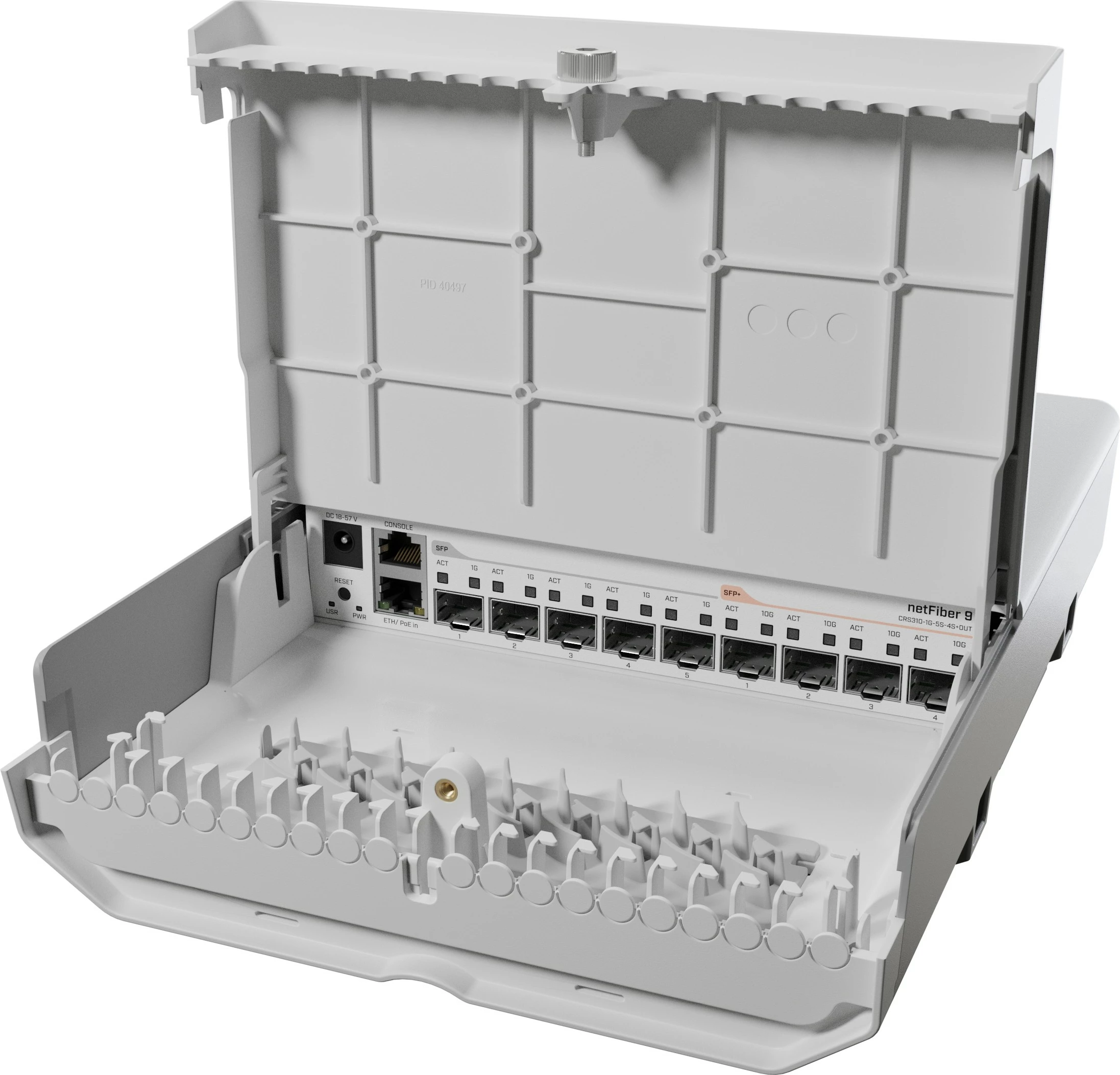 Switch MikroTik netFiber 9, Gigabit Ethernet (10/100/1000), Power over Ethernet (PoE), Bardhë