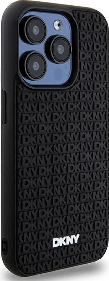 Mbështjellës DKNY 3D Rubber Repeat Pattern për iPhone 15 Pro Max, i zi