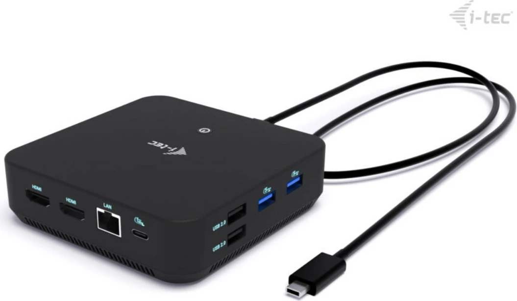 Kasë docking i-tec C31TRIPLEVIDEODPPRO, 100W Power Delivery, 2x HDMI, 1x DisplayPort, 6x USB, LAN, E zezë