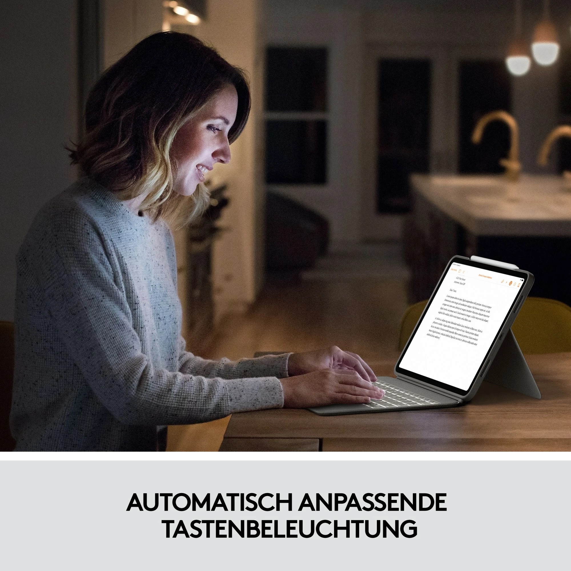 Mbështjellës tastierë Logitech Combo Touch për iPad Pro 11-inç, gri