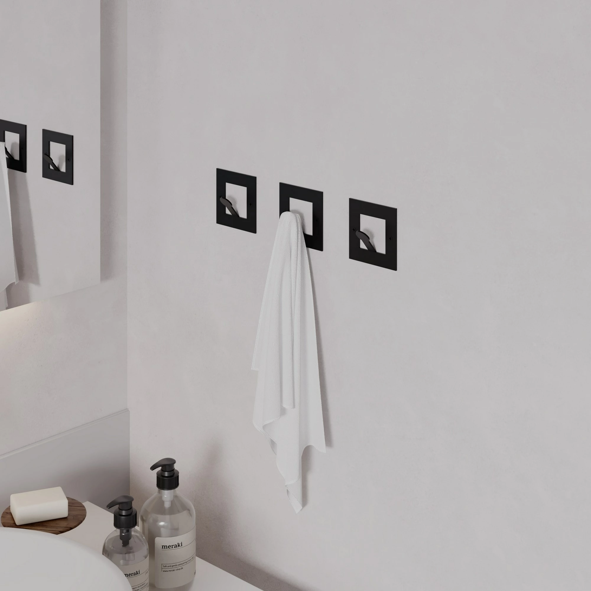 Varëse muri Wallity, metalike, katrore, e zezë