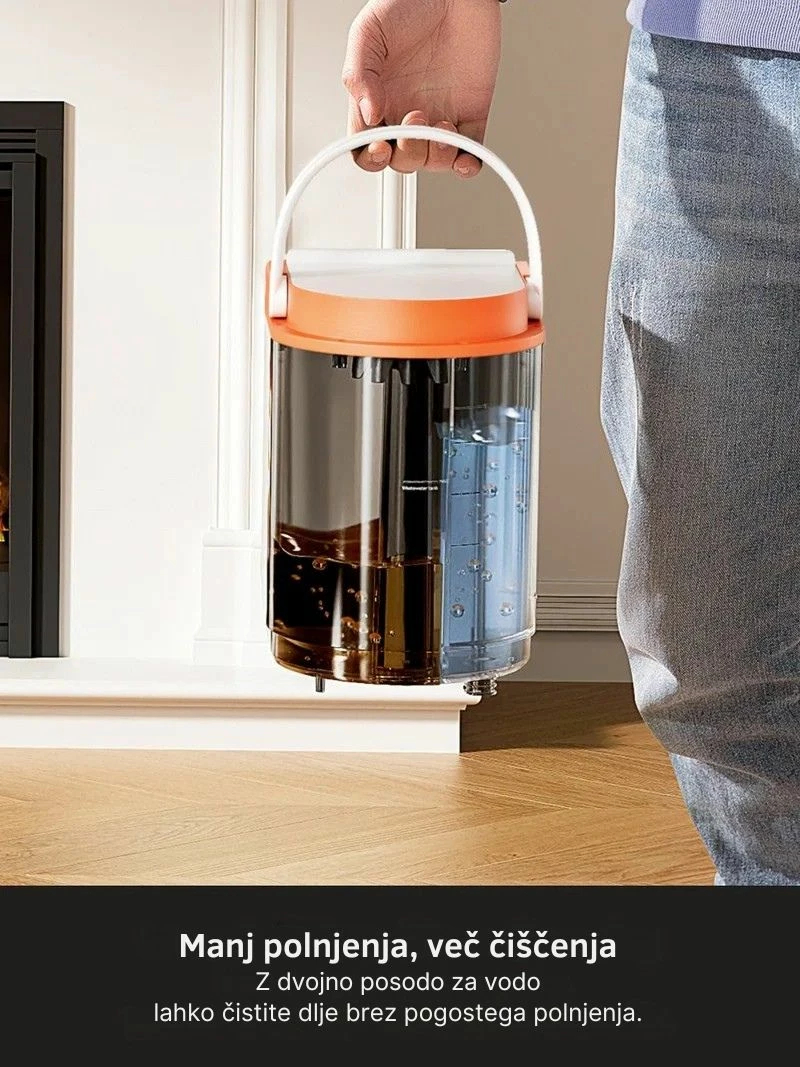 Pastrues i thellë me ujë të nxehtë për qilima dhe tapiceri Uwant B300 Pro 18000 Pa 600 W depo 1.2/1.4 L, me aksesorë + pastrues tekstili 500 ml, bardhë/portokalli