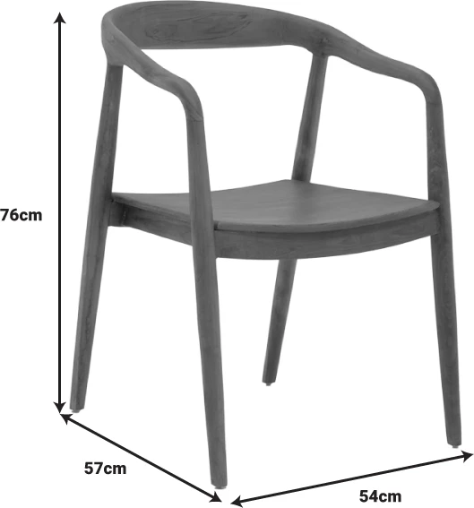 Karrige Zonge, skelet dru tik, ngjyrë arre, 54x57x76cm