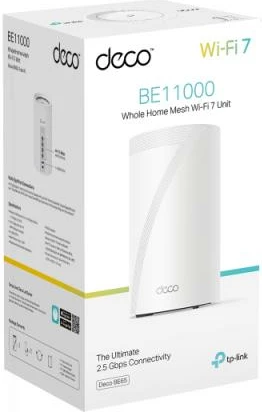 Access Point / Router Wi‑Fi 7, TP-Link Deco BE65, 10Gbps, 1-pack, i bardhë