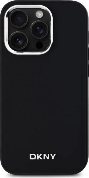 Mbështjellës DKNY Plain Logo MagSafe për iPhone 14 Pro, i zi