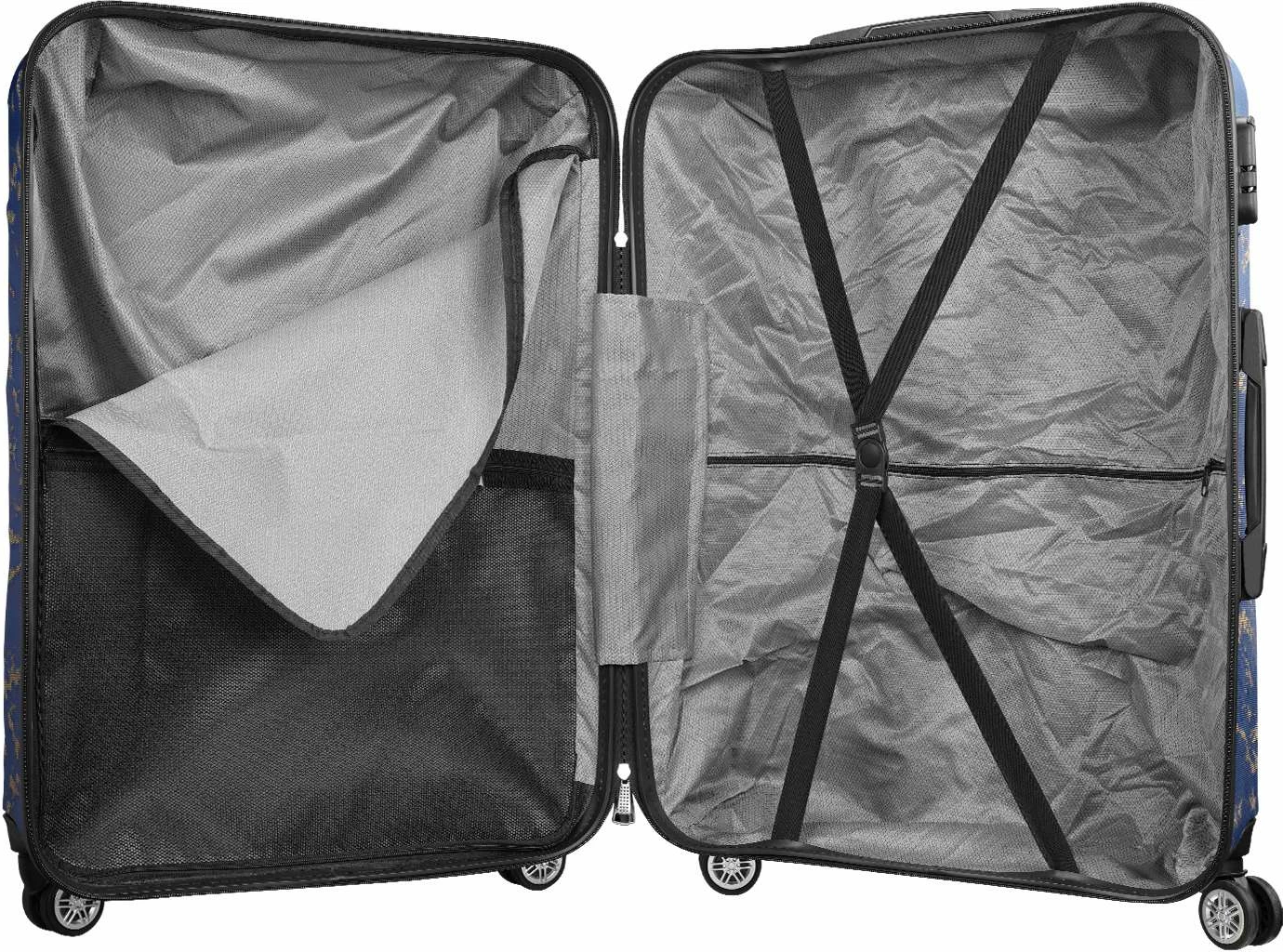 Valixhe udhëtimi Zoozie Bags, Wexta Wx-300, e madhe, ngjyrë kaltër, me printim