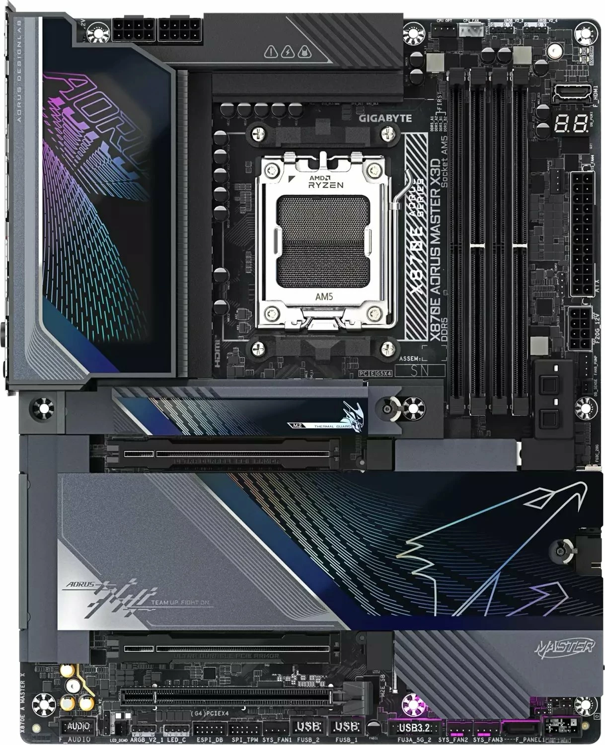 Pllakë amë Gigabyte X870E AORUS MASTER X3D, ATX, DDR5, Wi‑Fi 7, USB4, 10GbE/5GbE, me antenë WiFi