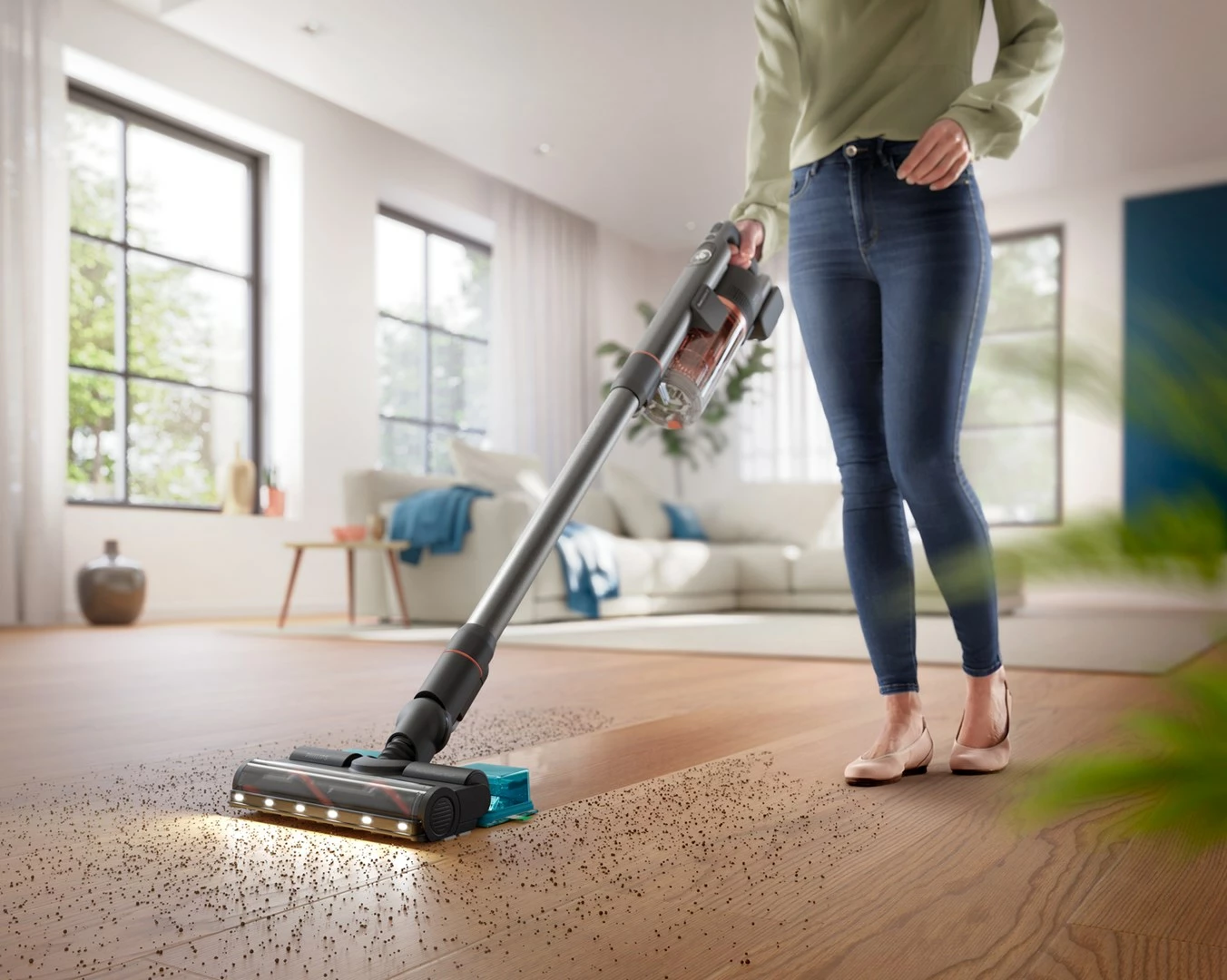 Fshesë me korrent pa kabllo Philips 7000 series Aqua XC7057/01, 0.6L, Li-Ion, E zezë