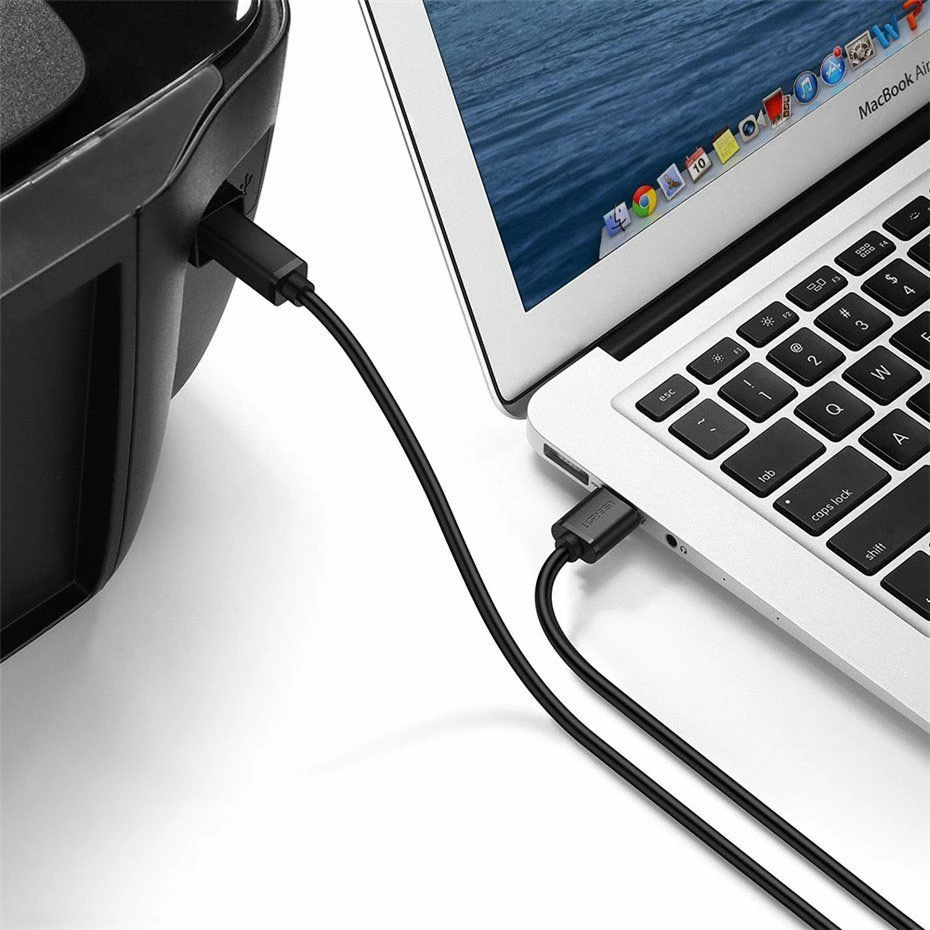 Kabllo USB Ugreen 10351 USB-A në USB-B 3 m USB 2.0 e zezë